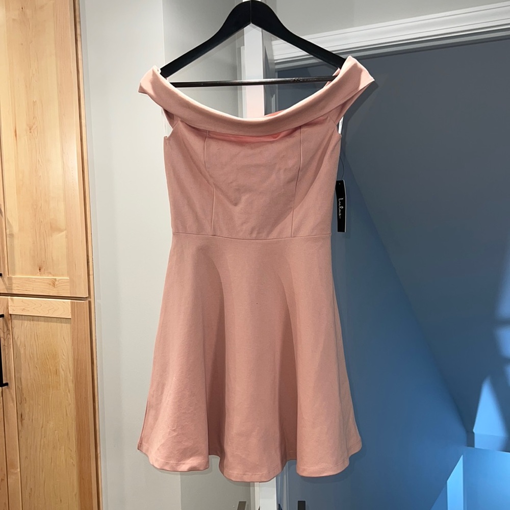 Lulu’s Pink Dress, off the shoulder
